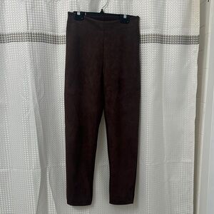 Sioni Women's Suede&Knit Pants in Rich Brown
